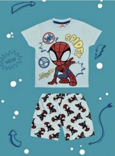 Pigiama da Bambino in 100% Cotone Spiderman Spider-Man Estivo Corto Mezza Manica