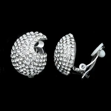 Contamporary Clip-on Crystal Rhinestone Earring VE474