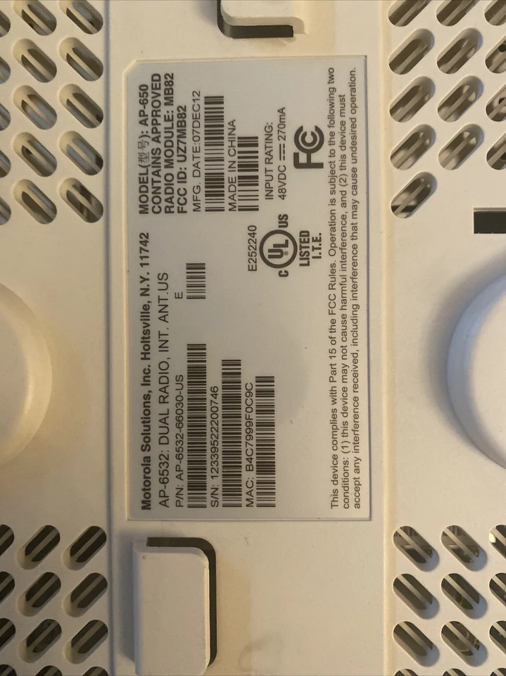 Lote de 6 puntos de acceso de radio doble Motorola AP-6532 66030-EE. UU. - 2,4/5 GHz Foto 3 de 4