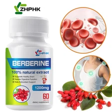 Berberine HCL Extract 1200mg Anti-inflammatory,Heart Health & Immune Blood Sugar