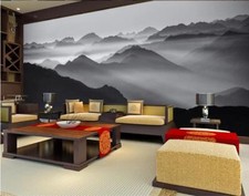 3D Gray Mountain Cloud ZHUB9791 Wallpaper Wall Mural Removable Self-adhesive Ann