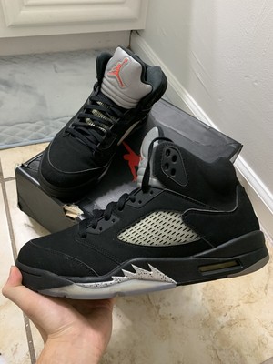 retro 5 og black metallic silver