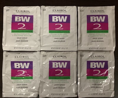 6 P Clairol Professional Basic White 2 Powder Lighteners Hair Color, Pack 1 oz.
