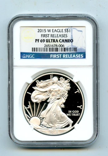 2015-W PF 69 ULTRA CAMEO NGC SILVER EAGLE .999 1 OZ. COIN!!