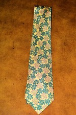 New Vintage 1990's HERM S Paris "Leaves" 7365 PA Made in France 100 Silk Tie
