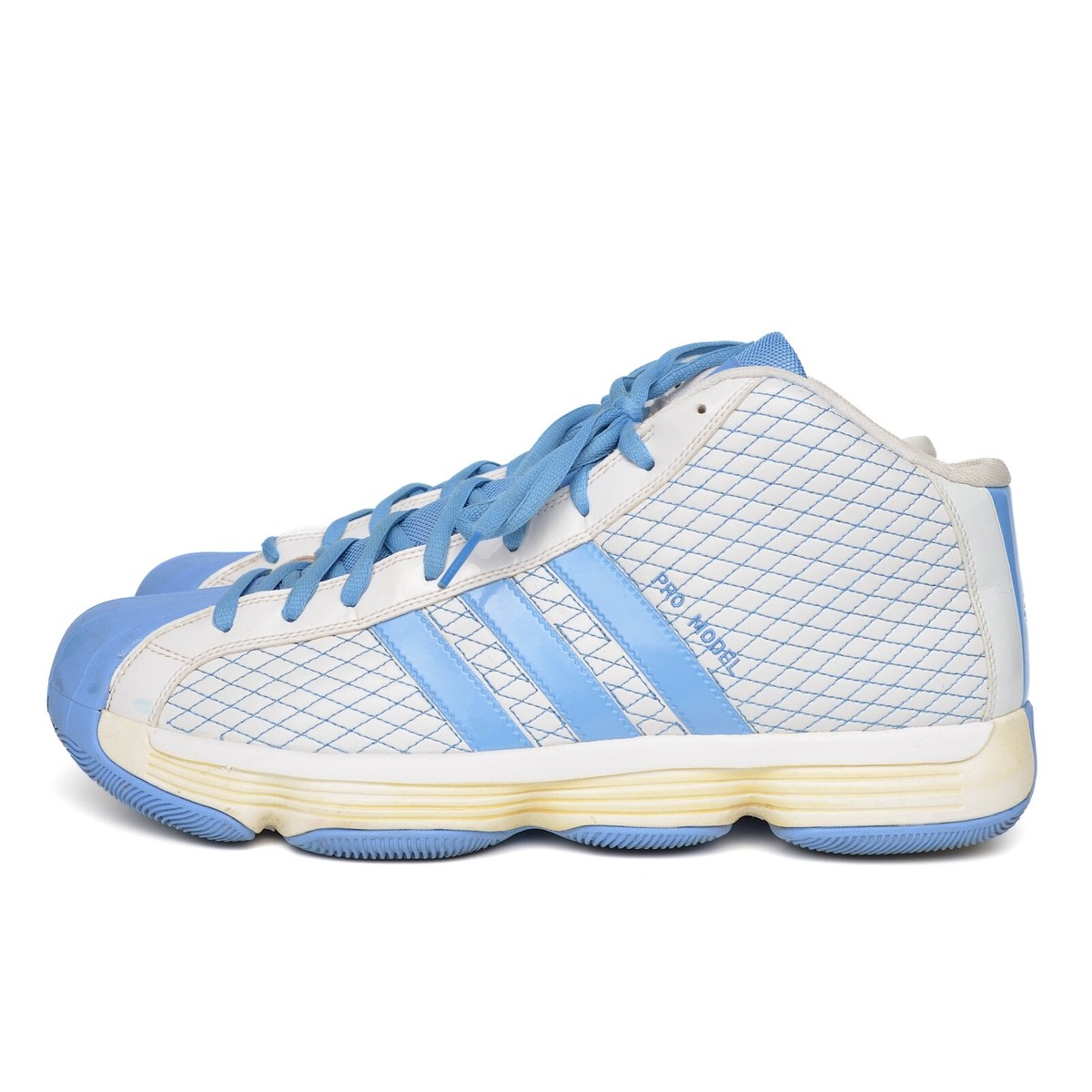 Adidas Pro Model Basketball White Blue Sneakers Shoes Mens