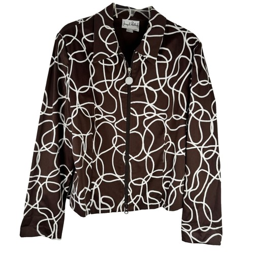 Veste Longue Joseph Ribkoff - Taille 6 - Noir à Motifs Géométriques - Style Drapé - Très Bon état