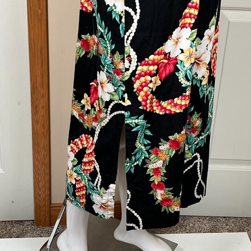 Hawaiian Ladies Dress Large Leis Plumeria Pikake Kad Creations Short Sleeve - Picture 4 of 10