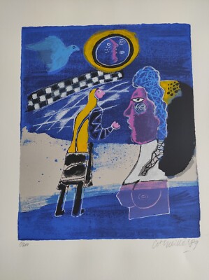Corneille, Lithographie, Le Reveil, 1989, signiert, num 6/200,75x 56cm, gerahmt