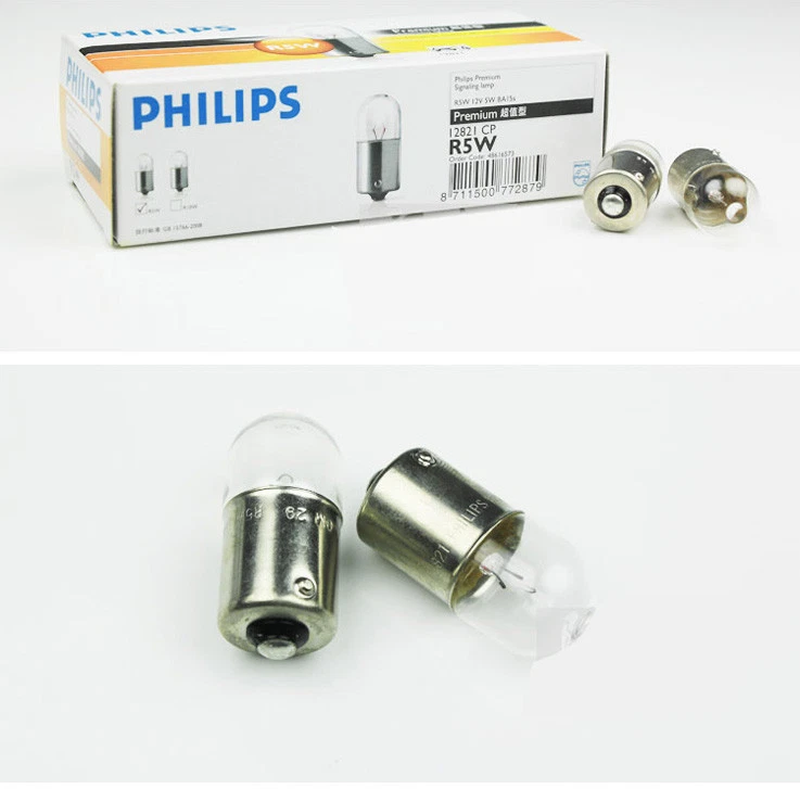 10pcs new PHILIPS 12821 R5W 12V 5W BA15s premium vision signaling lamp light — 第 2/2 张图片