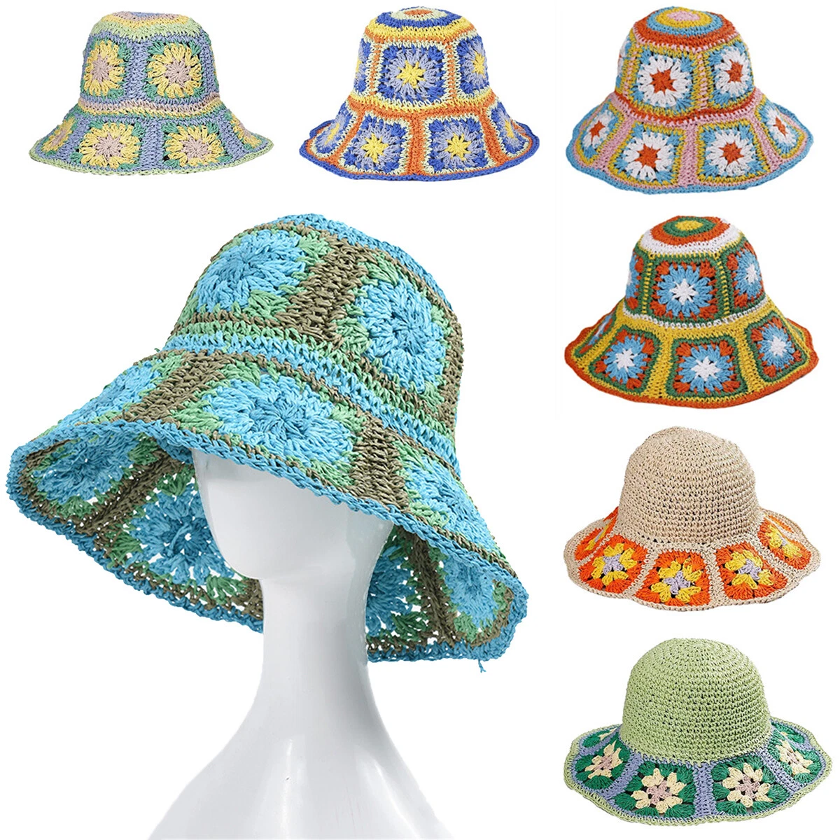 Women Boho Sun Hat Packable Wide Brim Summer Floppy Beach Hat Crochet Bucket Hat
Opens in a new wind