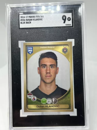 2016-17 Panini FIFA 365 Dusan Vlahovic Blue Back Rookie RC #336 SGC 9 Mint