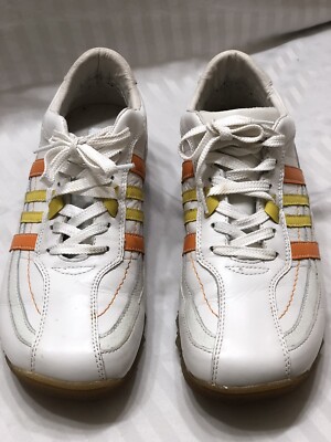 Steve Madden Rascals~Revenge white Leather w/ yellow \u0026 orange stripes Sz 8  Rare | eBay
