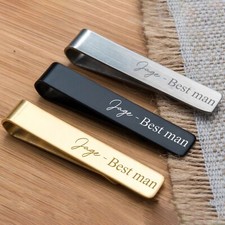 Personalised Engraved Tie Clip Bar for Men &ndash; Wedding, Birthday Gift