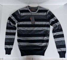 New Ben Sherman Retro Stripe Jumper Mod Indie Merino Wool Sweater Size Small S
