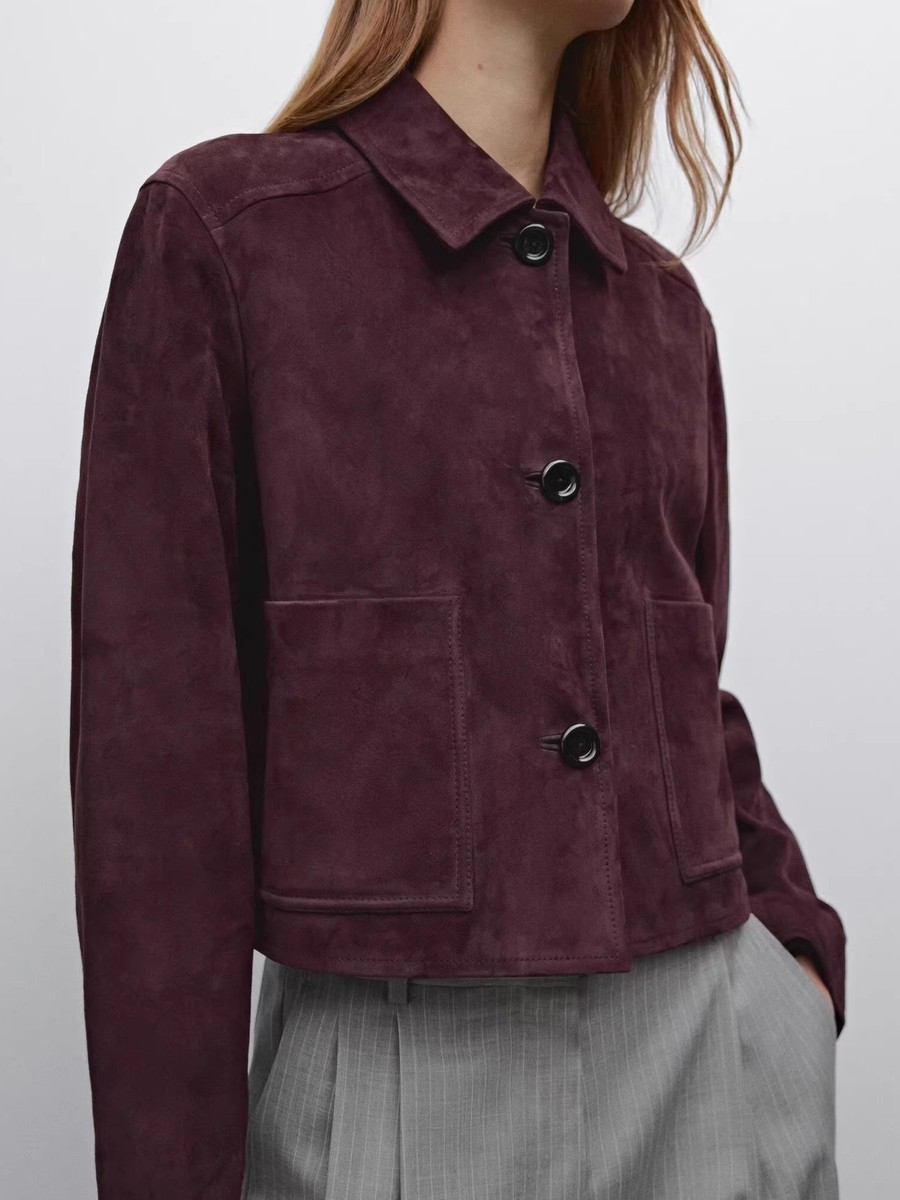 日本未上陸 美品 MASSIMO DUTTI ゴートスウェードジャケット Massimo Dutti Short Suede Leather Jacket in Women's Red | eBay