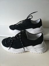 SOHO GRIT: Chunky Suede Leather Black Trainer Shoes UK Size 10 , EU: 44 