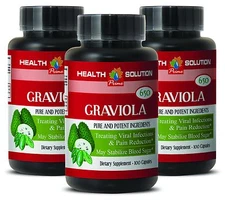 Pain reduction - GRAVIOLA Leaf Extract 650 Mg - energy to your body - 3 B, 300 C