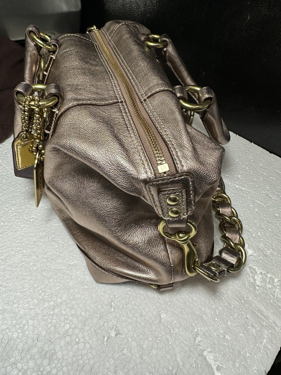 coach rose gold handbag