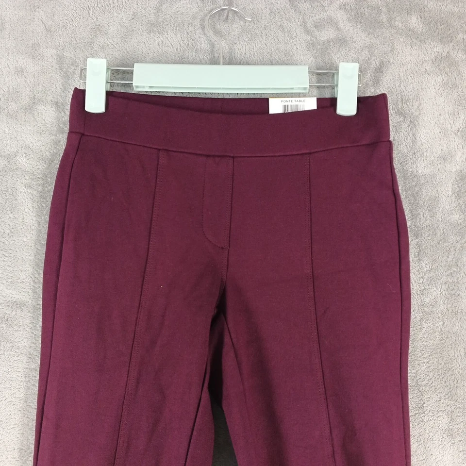 NUEVO CON ETIQUETAS $43 Leggings Style&Co tiro medio cintura cómoda talla PS borgoña lisa Foto 3 de 4