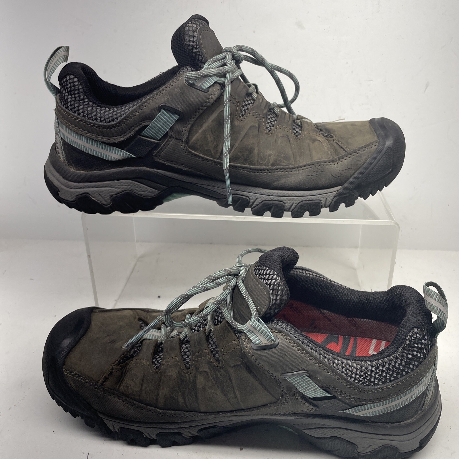 Keen scarpe donna taglia 10 con solette suola marrone e verde acqua