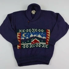 Vintage 90s EMS Eastern Mountain Sports Sweater Winter Outdoors Scenic USA Sport