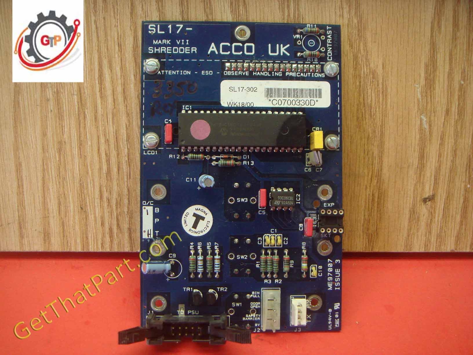 Rexel Acco 3350 Paper Shredder LCD Control Panel Switch Display Assy-image