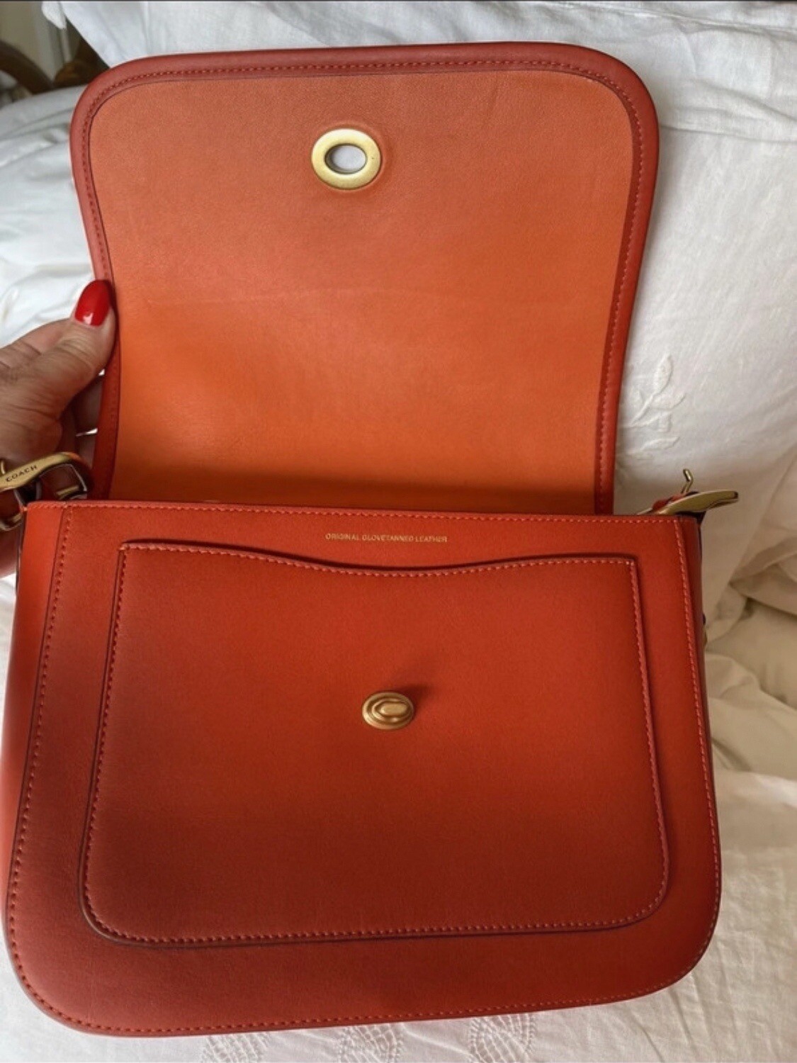 Rare Coach Originals Rambler in Mango Orange Leather 89127 Shoulder Bag Purse 🧡 image 4