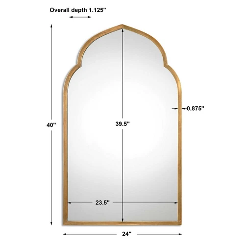 Kenitra Wall Vanity Mirror Antique Gold Arch Mirror Forged Metal Uttermost 12907 - Picture 9 of 9