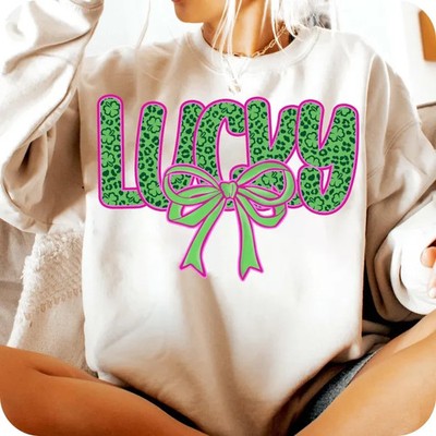 Preppy Coquette Lucky Checkered Sweatshirt Aesthetic Girlcore Gift For Her