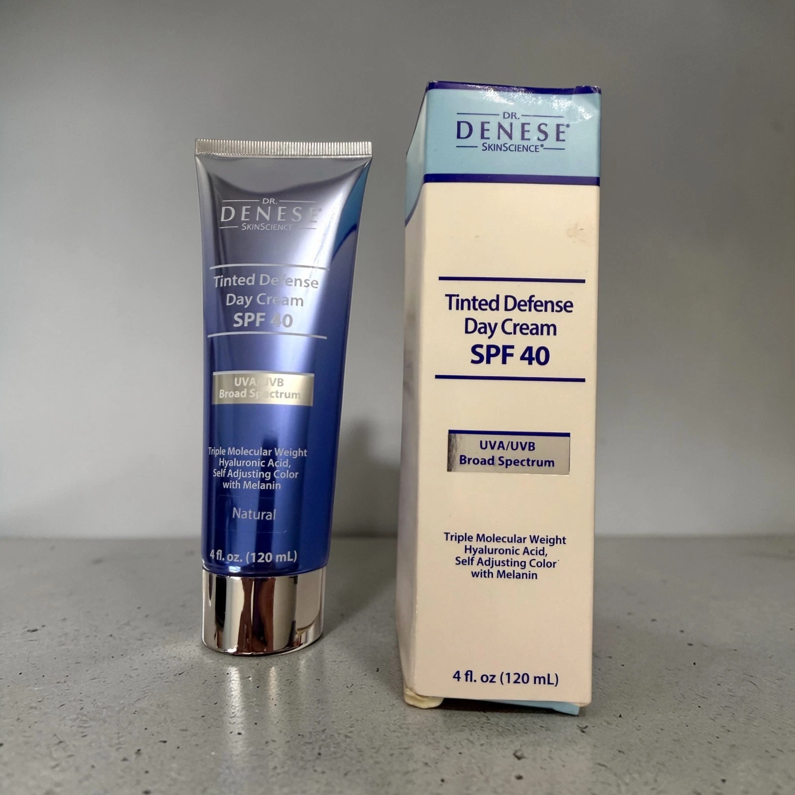 NIB~ Dr Denese NATURAL Tinted Defense SPF 40 Day Cream Broad Spectrum 4 fl oz