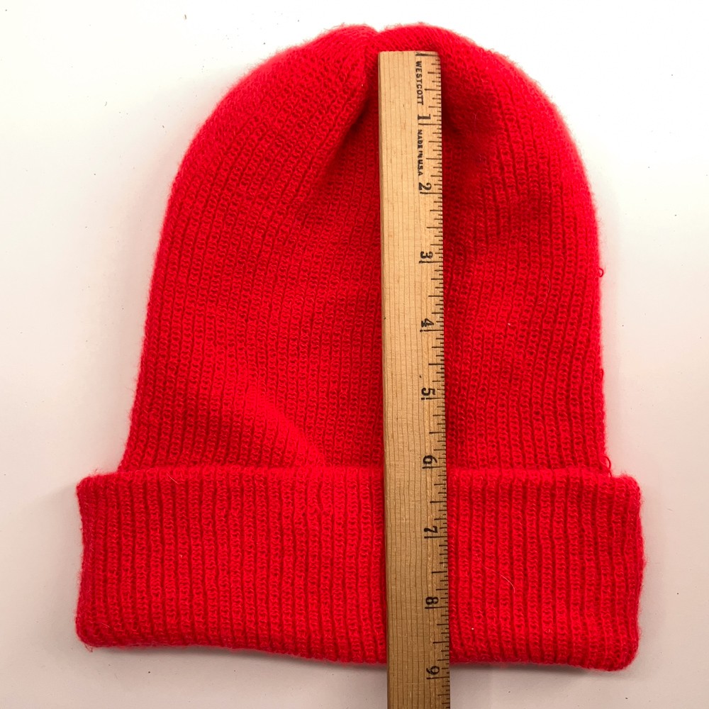 Retro reddish orange machine knit thin winter cuf… - image 6