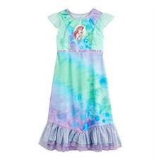 The Little Mermaid Ariel Ocean Bubbles Satin and Tulle Nightgown, Size 8