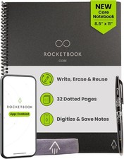 Rocketbook Core Reusable Smart Notebook, Dot Grid Pages For School, Work and