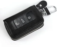 Car Key Fob Cover, Genuine Leather Car Key Case Holder with Keychain, Universal 