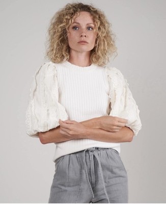 Sea New York Everleigh Cream Combo Sweater Size M