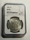 1935-P $1 Peace Silver Dollar NGC AU58 Better Date Nice Bright White