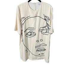 Stella McCartney Dress - Crepe Cream Face Line Art - M/L