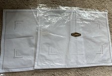 Orem Hemstitch Ladder White Placemats NIP Set of Two Linen Cotton