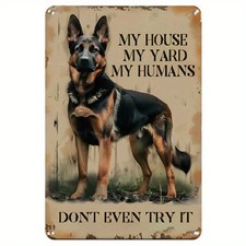 Rustic German Shepherd Dog Guard Perfect Tin Metal Signs Home D cor 8x12