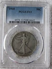 1918 50C Walking Liberty Half Dollar PCGS F12 FINE