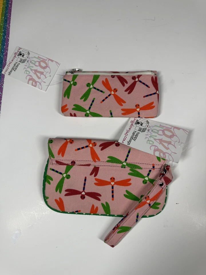 Muñequera y billetera libélula de lona para mujer Bungalow360 nuevas con etiquetas Foto 3 de 4