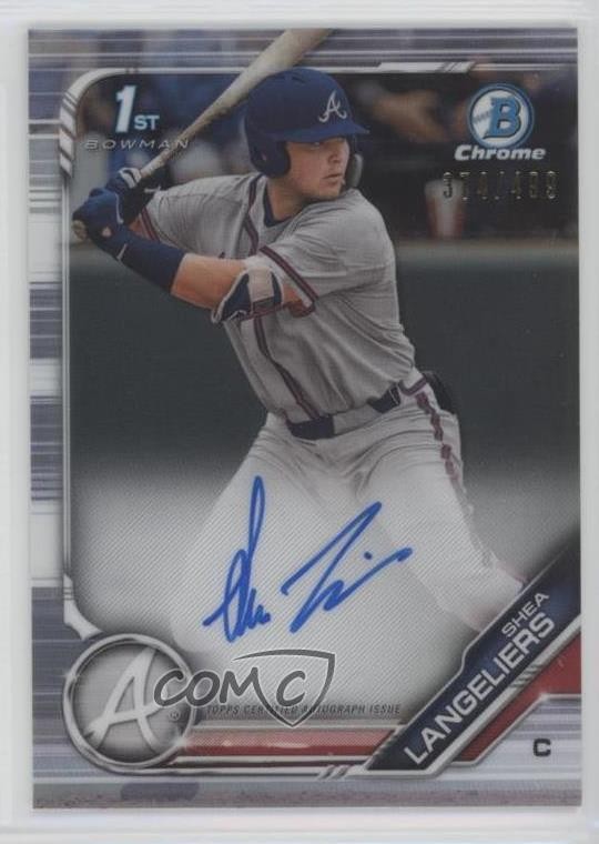 2019 Bowman Draft Chrome Pick Refractor 374/499 Shea Langeliers #CDA-SL Auto f0r