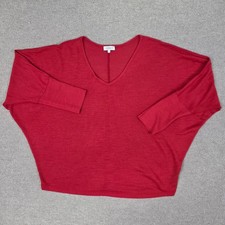 Kaliko rosa Feinstrick V-Ausschnitt Fledermau...