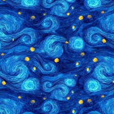 Timeless Treasures Sunflower Symphony Starry Sky Swirl Cotton Fabric by the Yard