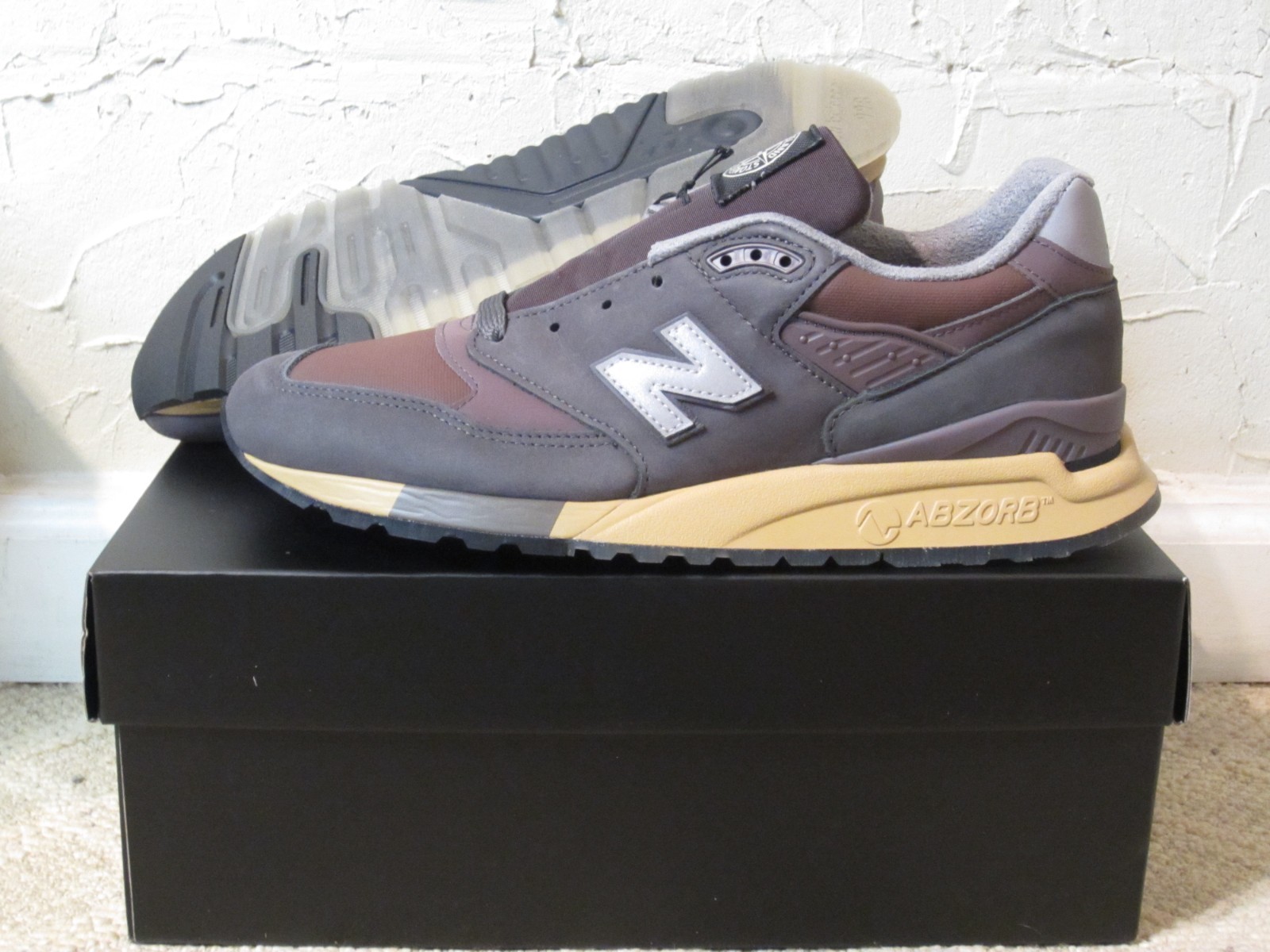 Stone Island x New Balance 998 U998PR Rosa Gommato Mauve Plum Men's Size 10 NEW!