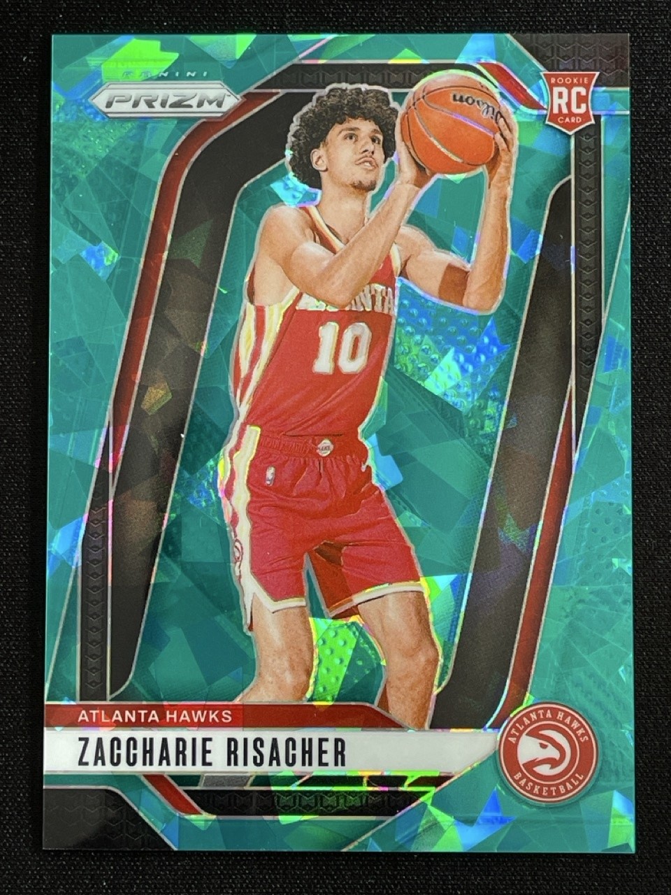 Zaccharie Risacher 2024-25 Panini Prizm Teal Ice Base /225 #265