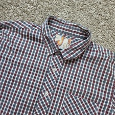VINTAGE Ocean Pacific OP Plaid Shirt Mens Large Short Sleeve Surf Retro Adult