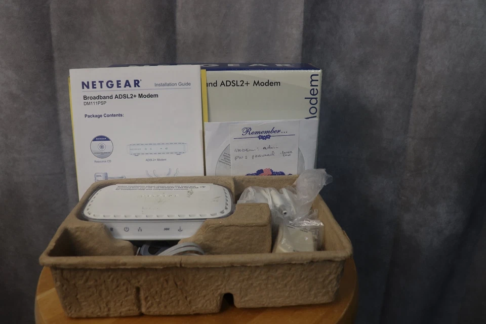 Netgear Broadband DM111PSP-100NAS Wired Single Ethernet Port ADSL2 Plus Modem - Image 3 of 4