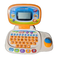 Vtech Tote and Go Laptop Preschool Learning System Orange White Tested & Works!